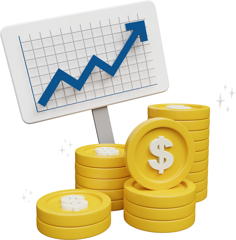 Sales Growth 3D Render